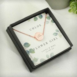 (image for) Personalised Botanical Sentiment Gold Tone Necklace and Box