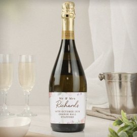 (image for) Personalised Floral Watercolour Bottle of Prosecco