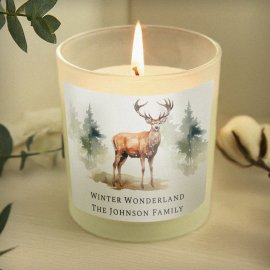 (image for) Personalised Watercolour Stag Candle Jar