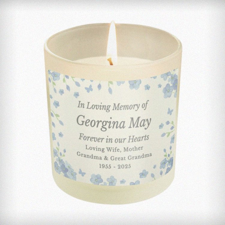 Modal Additional Images for Personalised Memorial Forget Me Not Candle Jar