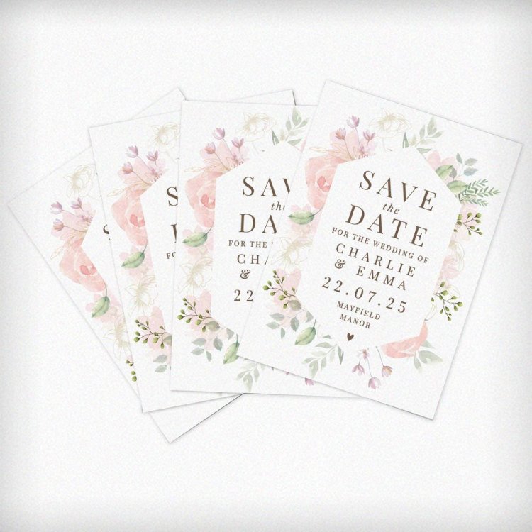 Modal Additional Images for Personalised Soft Floral Set of 36 Wedding Save the Dates