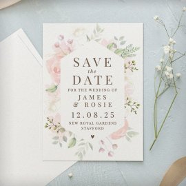 (image for) Personalised Soft Floral Set of 36 Wedding Save the Dates