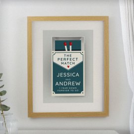 (image for) Personalised Perfect Match Oak Poster Frame