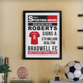 (image for) Personalised Football News Black Poster Frame