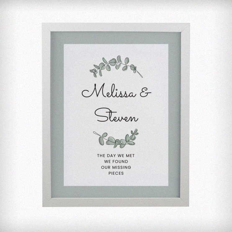 Modal Additional Images for Personalised Botanical White Poster Frame