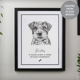 (image for) Personalised Dog Breed Black Framed Print