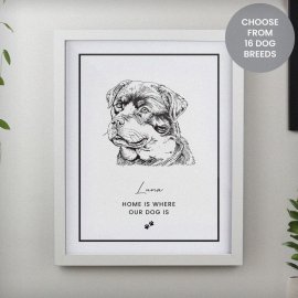 (image for) Personalised Dog Breed White Framed Print