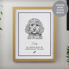 (image for) Personalised Dog Breed Oak Framed Print
