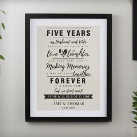(image for) Personalised Anniversary Black Poster Frame