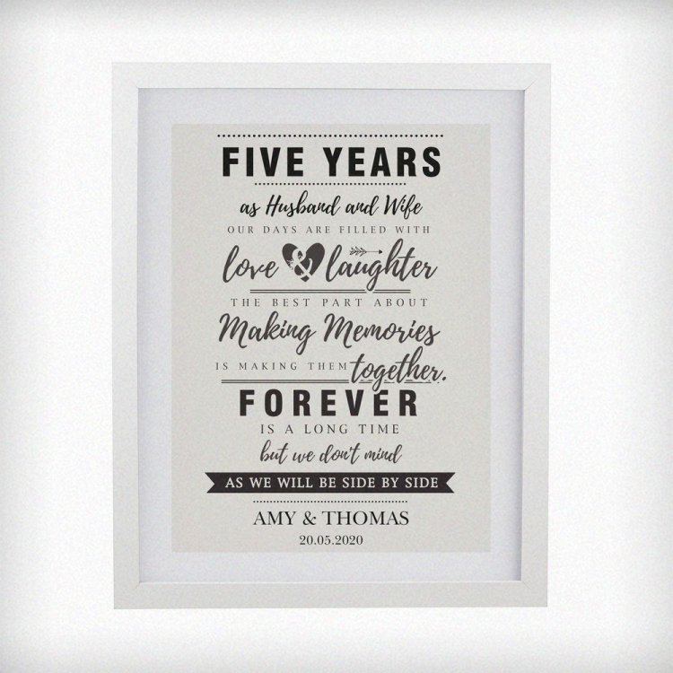 Modal Additional Images for Personalised Anniversary White Poster Frane