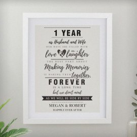 (image for) Personalised Anniversary White Poster Frane