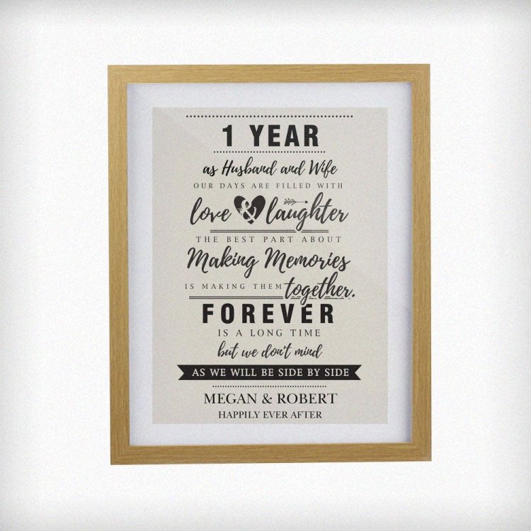 Modal Additional Images for Personalised Anniversary Oak Poster Frame