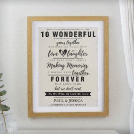 (image for) Personalised Anniversary Oak Poster Frame