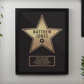 (image for) Personalised Star Award Black Poster Frame