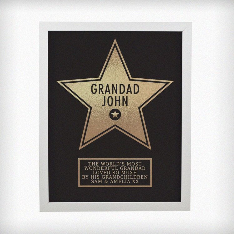 Modal Additional Images for Personalised Star Award White Poster Frame