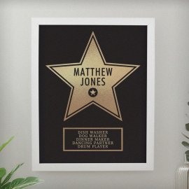 (image for) Personalised Star Award White Poster Frame