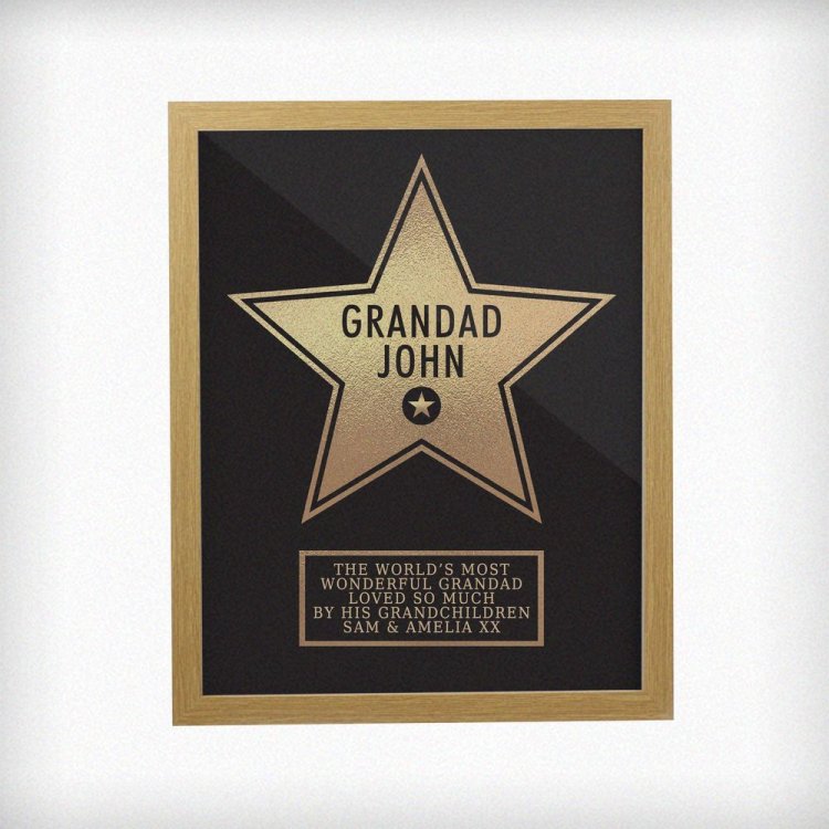 Modal Additional Images for Personalised Star Award Oak Poster Frame