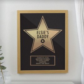 (image for) Personalised Star Award Oak Poster Frame