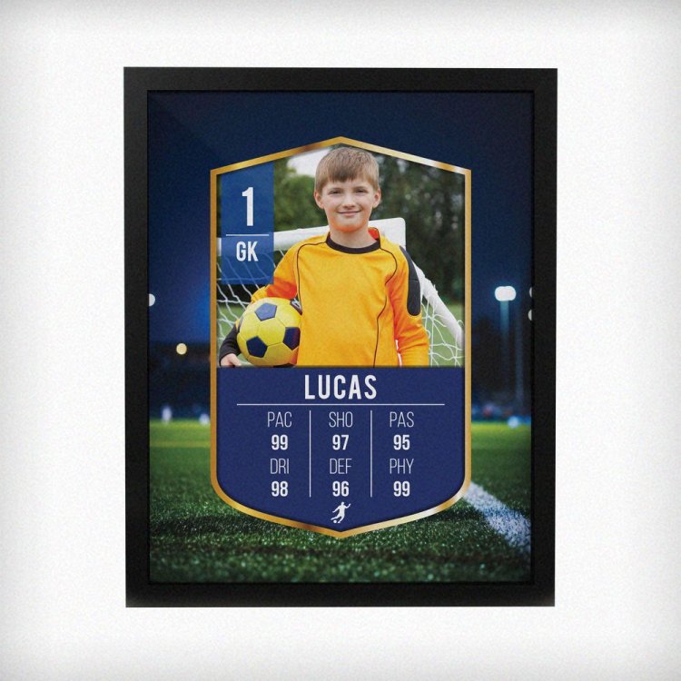 Modal Additional Images for Personalised Photo Upload Football Card Black Poster Frame
