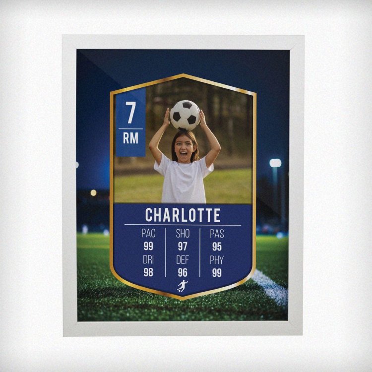 Modal Additional Images for Personalised Photo Upload Football Card Football White Poster Frame