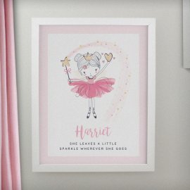 (image for) Personalised Princess Ballerina White Poster Frame