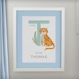 (image for) Personalised Animal Alphabet White Poster Frame