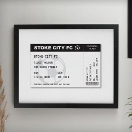 (image for) Personalised Football Ticket Black Poster Frame