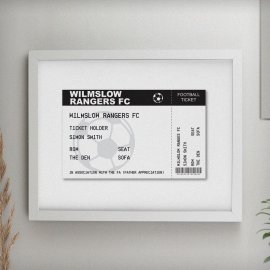 (image for) Personalised Football Ticket White poster Frame