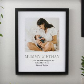 (image for) Personalised Square Photo Upload Black Poster Frame