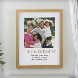 (image for) Personalised Square Photo Upload Oak Poster Frame