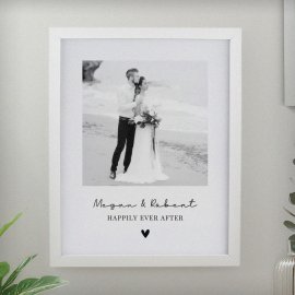 (image for) Personalised Heart Photo Upload White Poster Frame