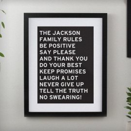 (image for) Personalised Typography Black Poster Frame