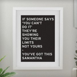 (image for) Personalised Typography White Poster Frame