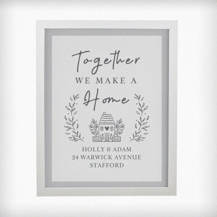 Modal Additional Images for Personalised Home White Poster Frame