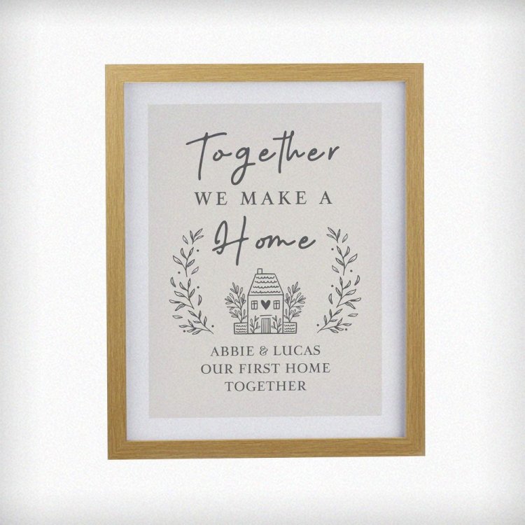 Modal Additional Images for Personalised Home Oak Poster Frame