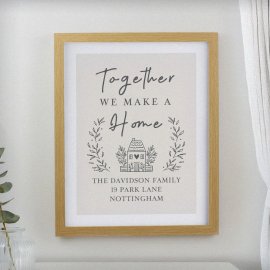 (image for) Personalised Home Oak Poster Frame
