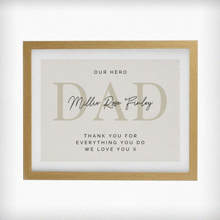 Modal Additional Images for Personalised Free Text Oak Poster Frame