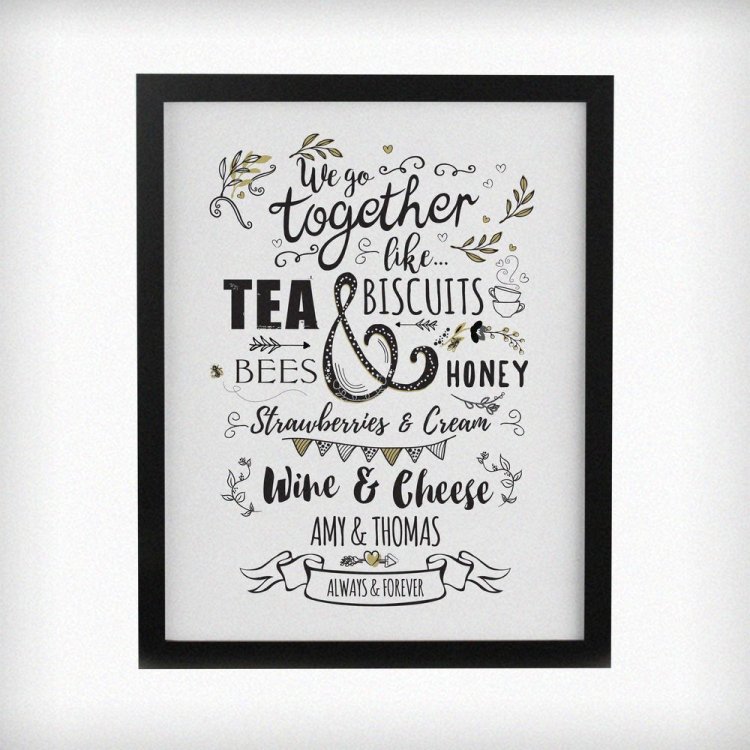 Modal Additional Images for Personalised We go Together Black Poster Frame