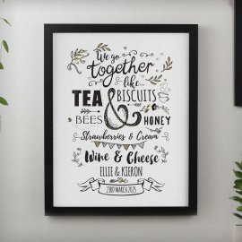 (image for) Personalised We go Together Black Poster Frame