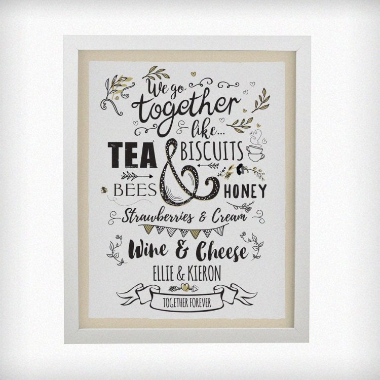 Modal Additional Images for Personalised We go Together White Poster Frame