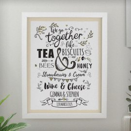 (image for) Personalised We go Together White Poster Frame
