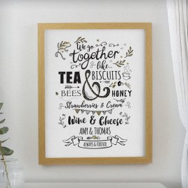 (image for) Personalised We go Together Oak Poster Frame