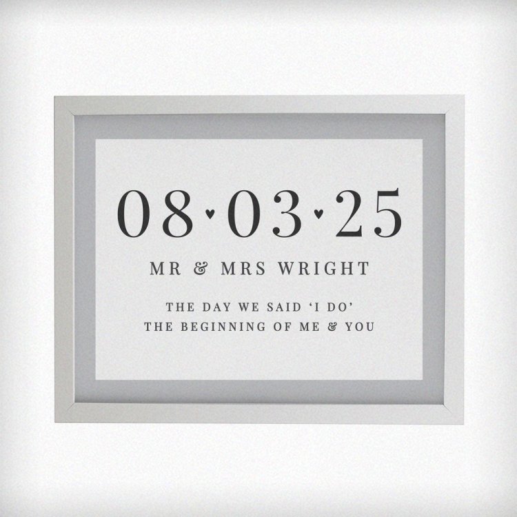 Modal Additional Images for Personalised Special Date White Poster Frame