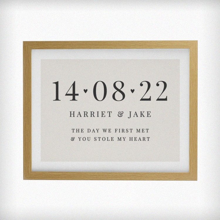 Modal Additional Images for Personalised Special Date Oak Poster Frame