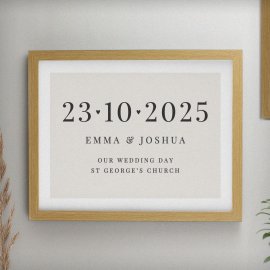 (image for) Personalised Special Date Oak Poster Frame