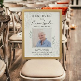 (image for) Personalised Reserved For Photo Upload Oak Poster Frame