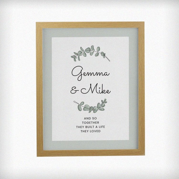 Modal Additional Images for Personalised Botanical Oak Poster Frame