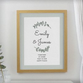 (image for) Personalised Botanical Oak Poster Frame
