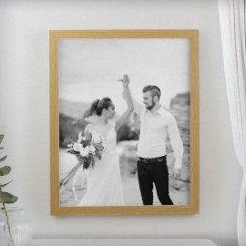 (image for) Personalised Photo Upload Oak Poster Frame