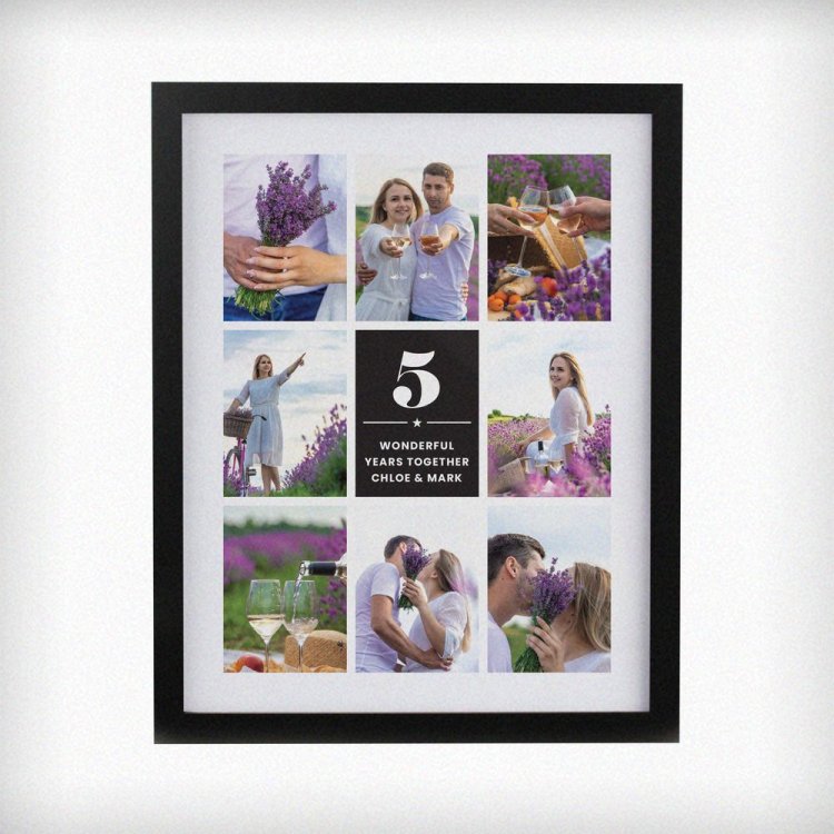 Modal Additional Images for Personalised Big Number Multi Photo Upload Black Poster Frame